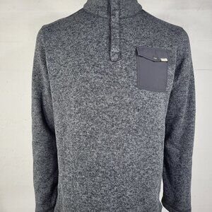 Woolrich gray 1/4 snap pullover fleece sweatshirt jacket mens Large